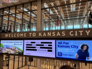 Airport sign in Kansas City