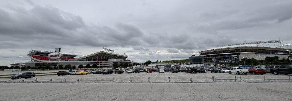 Chiefs and Royals stadiums next to each other