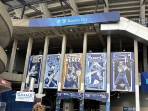Royals banners outside the stadium