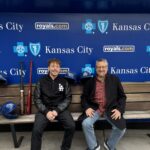 Posing outside Kauffman Stadium