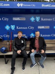 Posing outside Kauffman Stadium