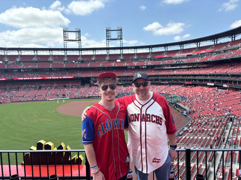 Daniel and Jason at Busch Stadium in St. Louis